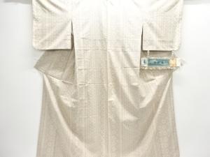 林宗平作　草木染　花更紗模様織り出し手織り紬単衣着物